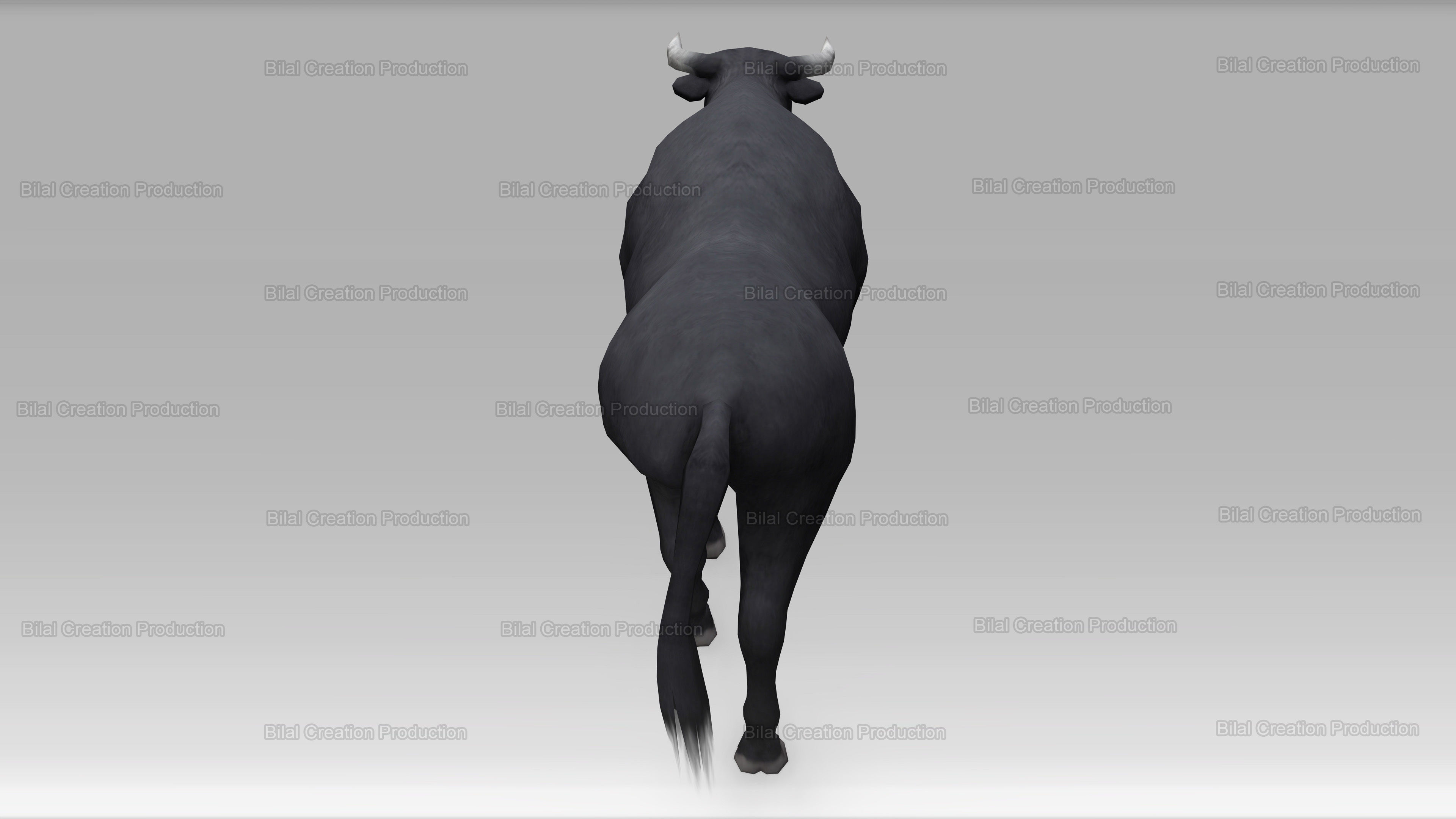 BULL ANIMATED Low-poly 3D model_10