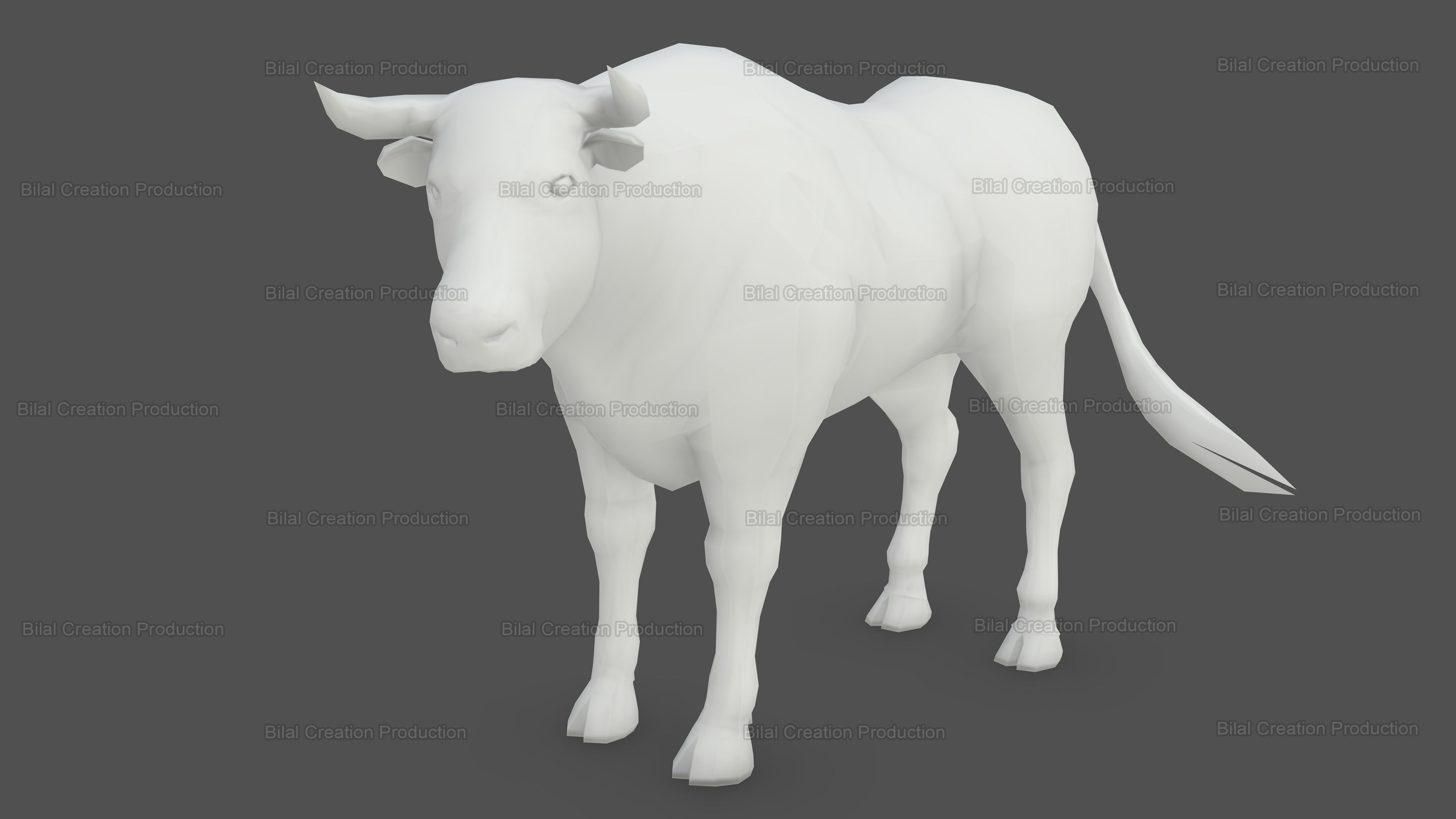 BULL ANIMATED Low-poly 3D model_16