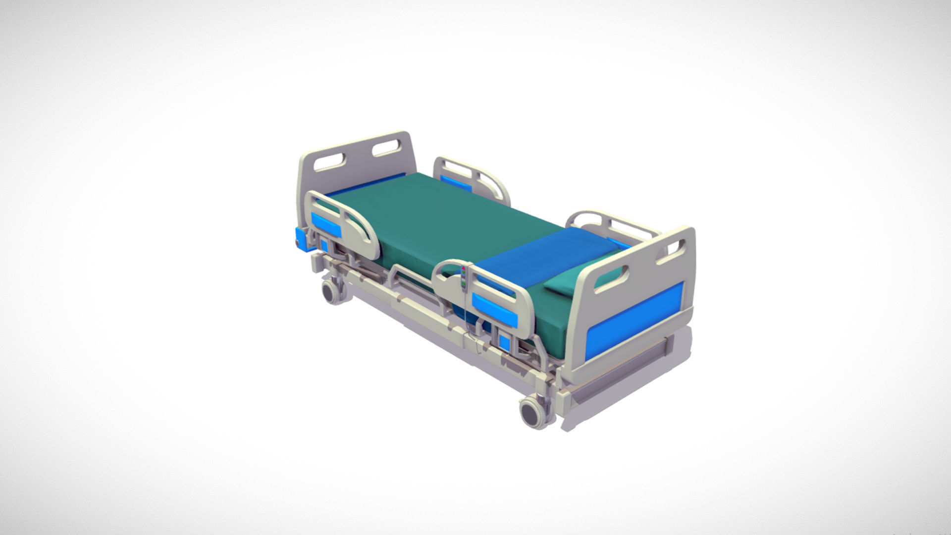 Hospital Bed Low-poly 3D model_3