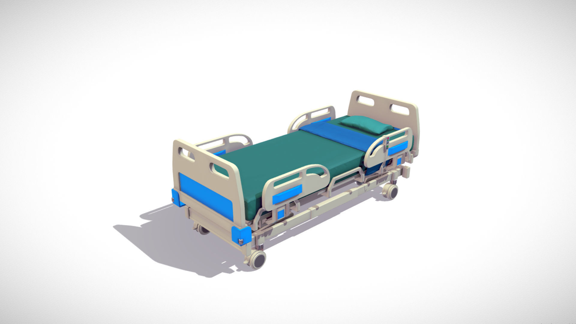Hospital Bed Low-poly 3D model_2