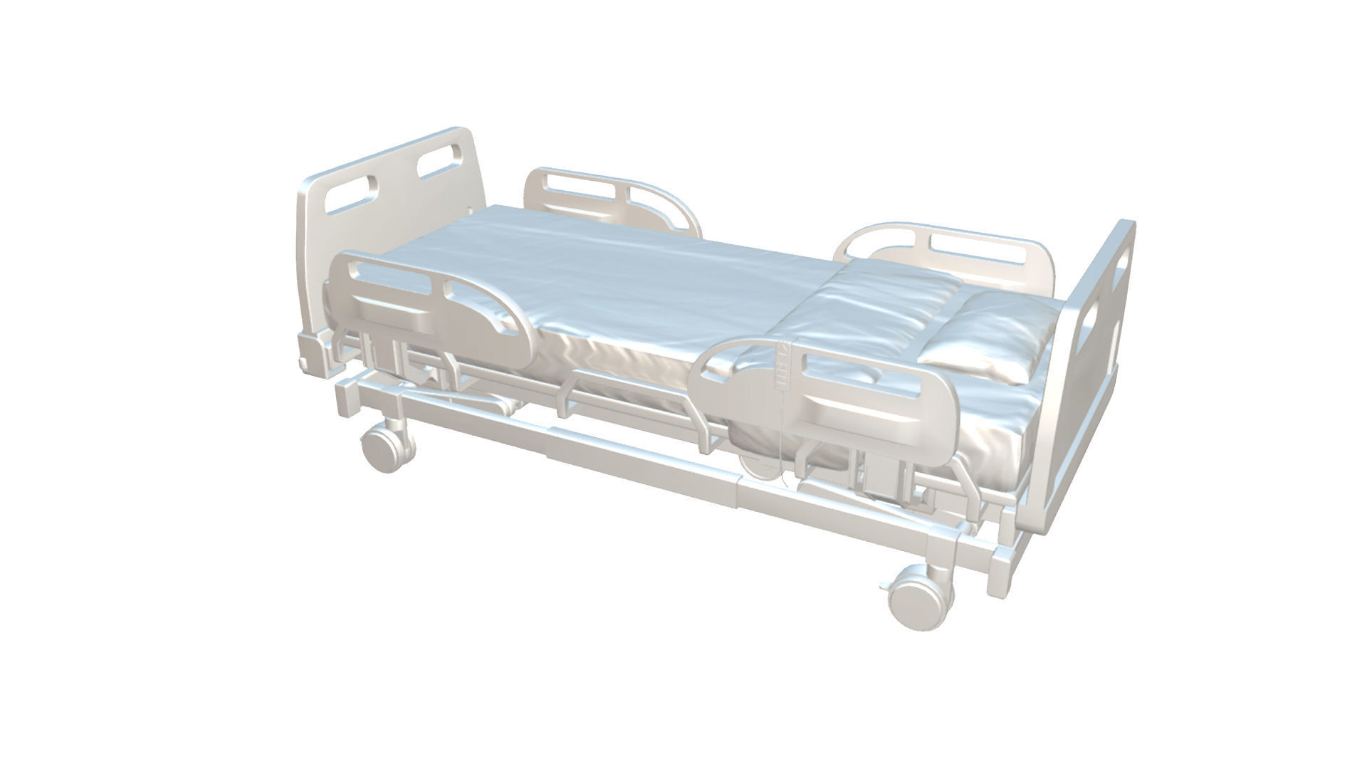 Hospital Bed Low-poly 3D model_6