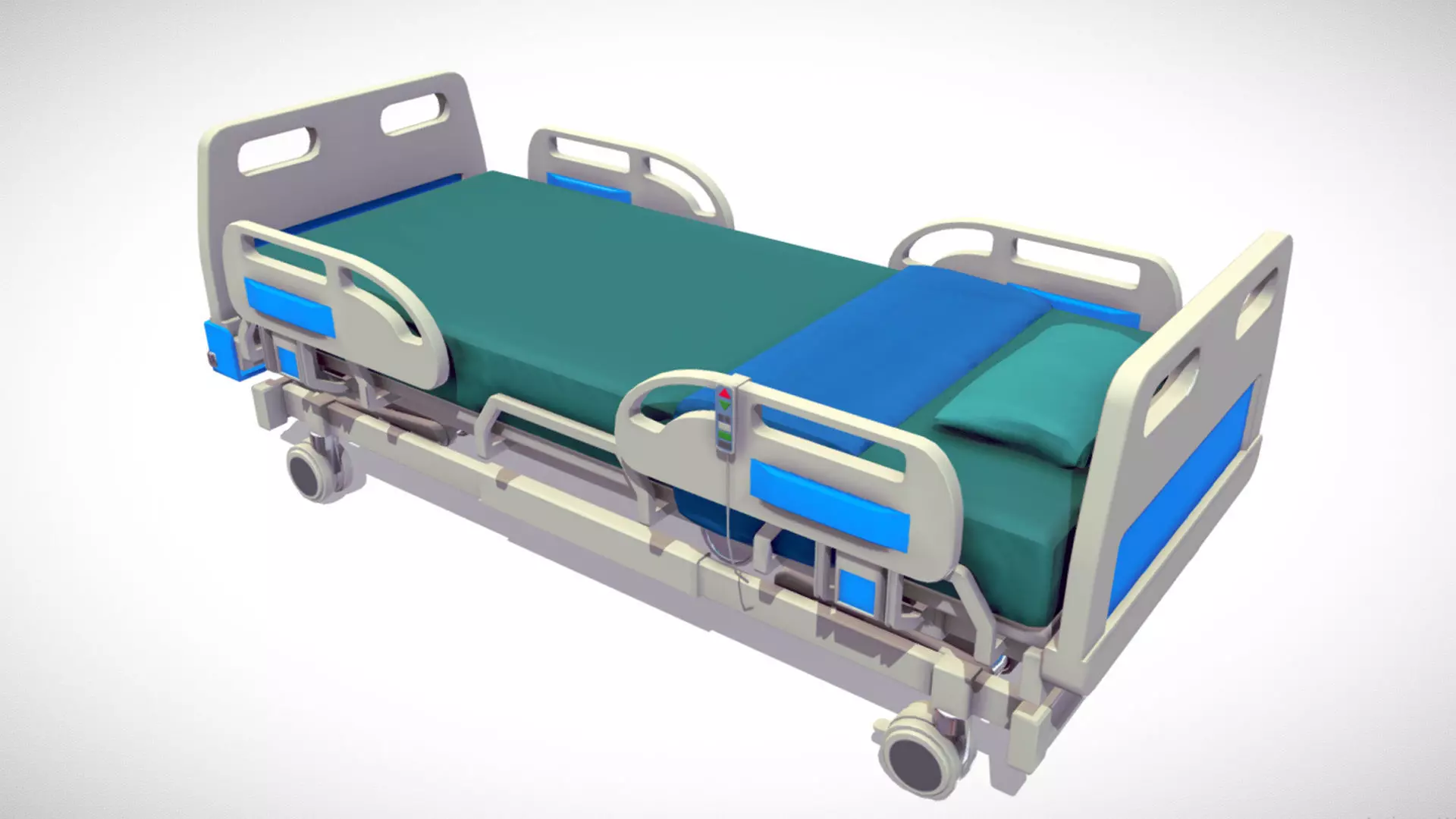 Hospital Bed Low-poly 3D model_0