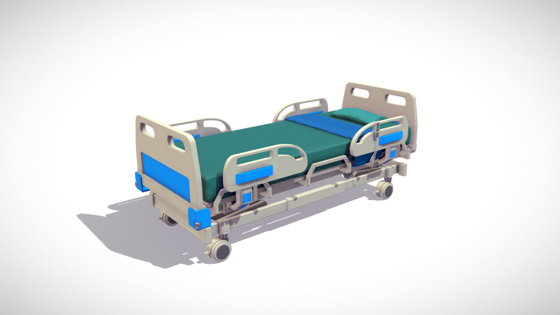 Hospital Bed Low-poly 3D model_4