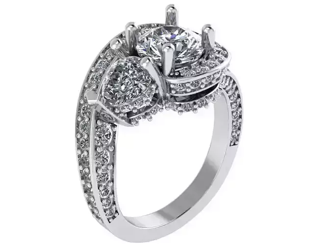  Textured Diamond Ring 1732 3D print model