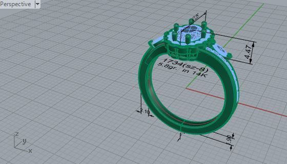 Oval Halo Diamond Ring 1734 3D print model 3D print model_7