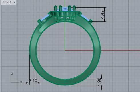 Oval Halo Diamond Ring 1734 3D print model 3D print model_5