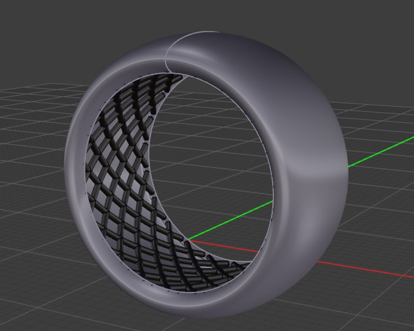 grid ring 3D print model_4