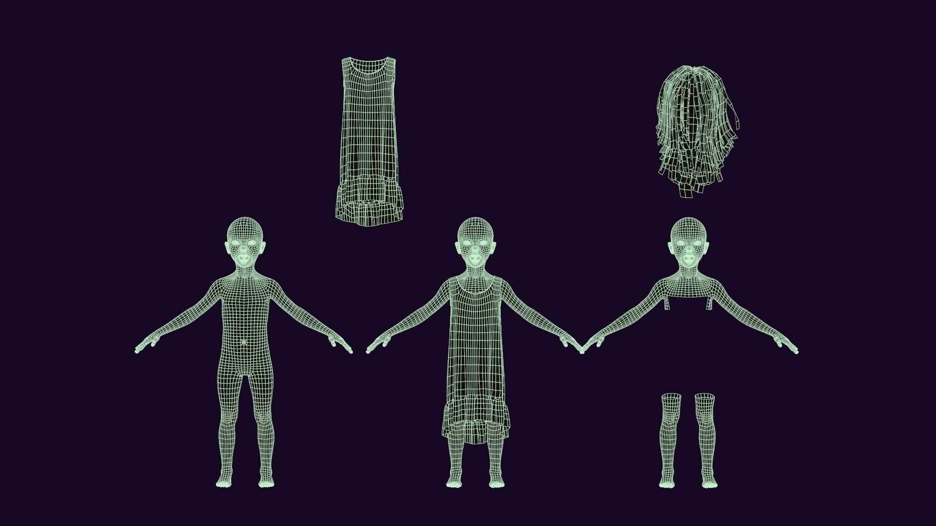 Ugly Kid 3 Low-poly 3D model_16