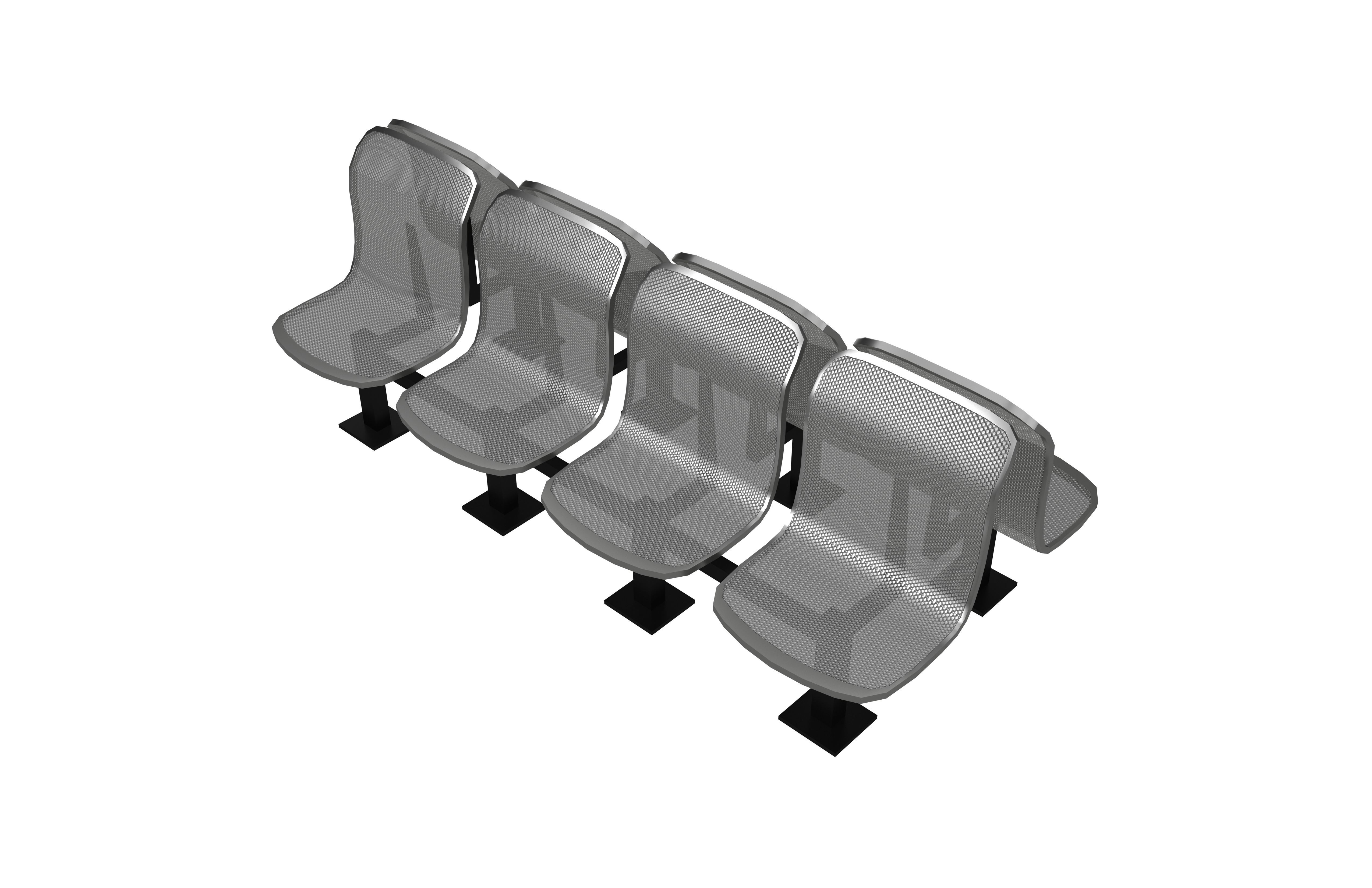 Public Seating v2 001 Low-poly 3D model_2