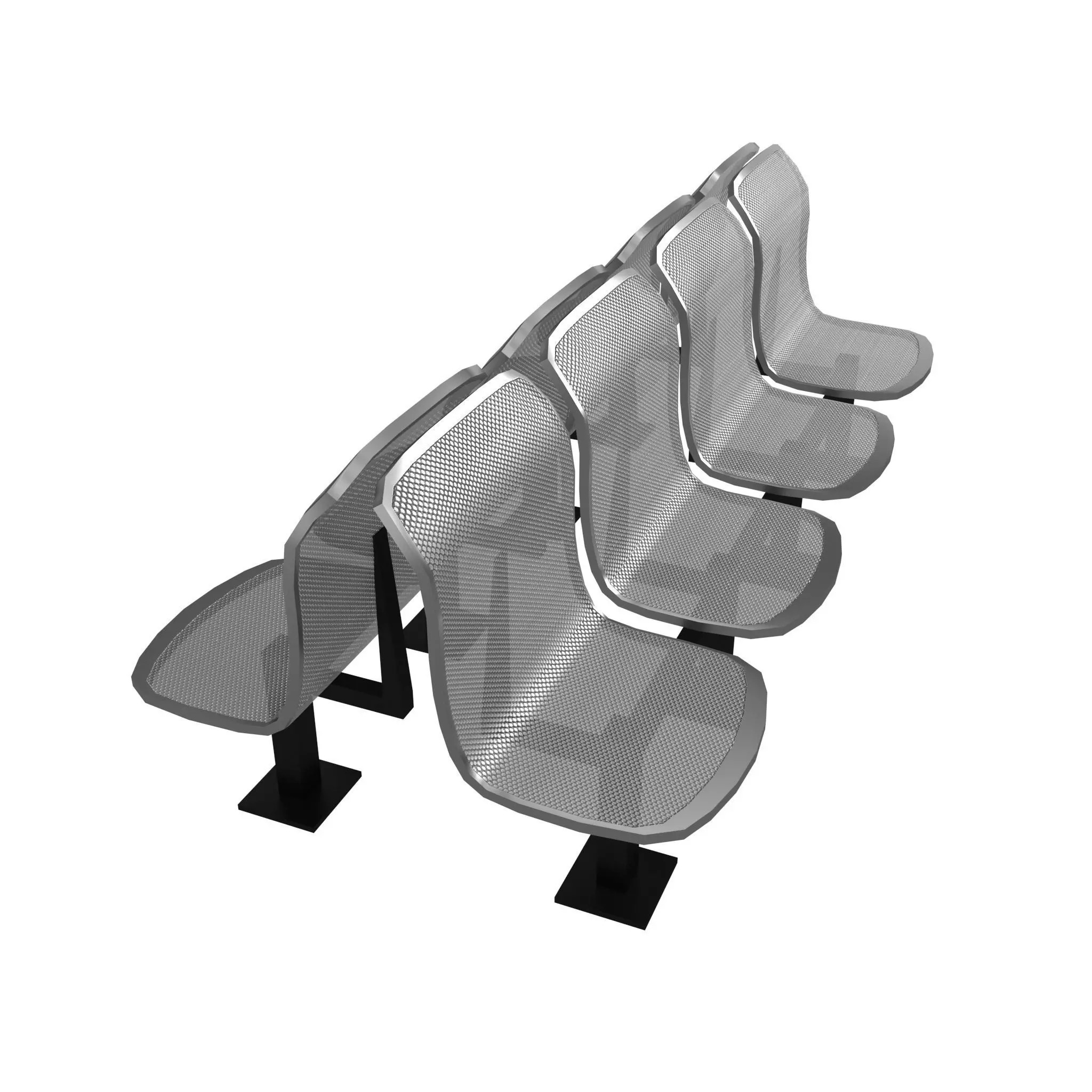 Public Seating v2 001 Low-poly 3D model_0
