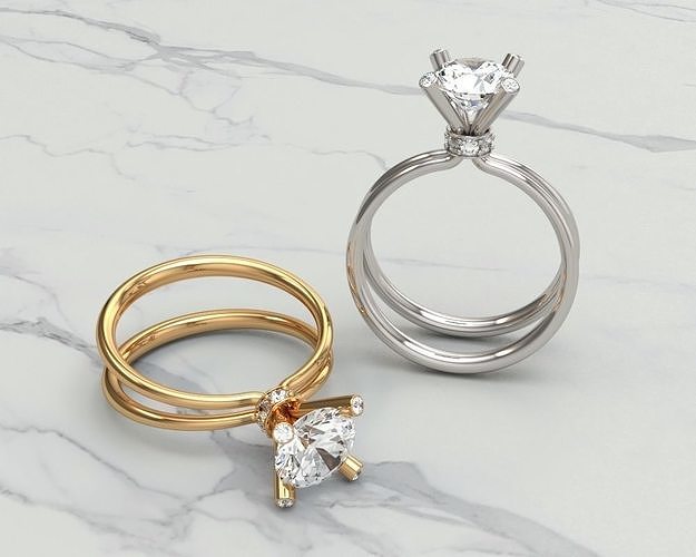 solitaire ring 3D print model
