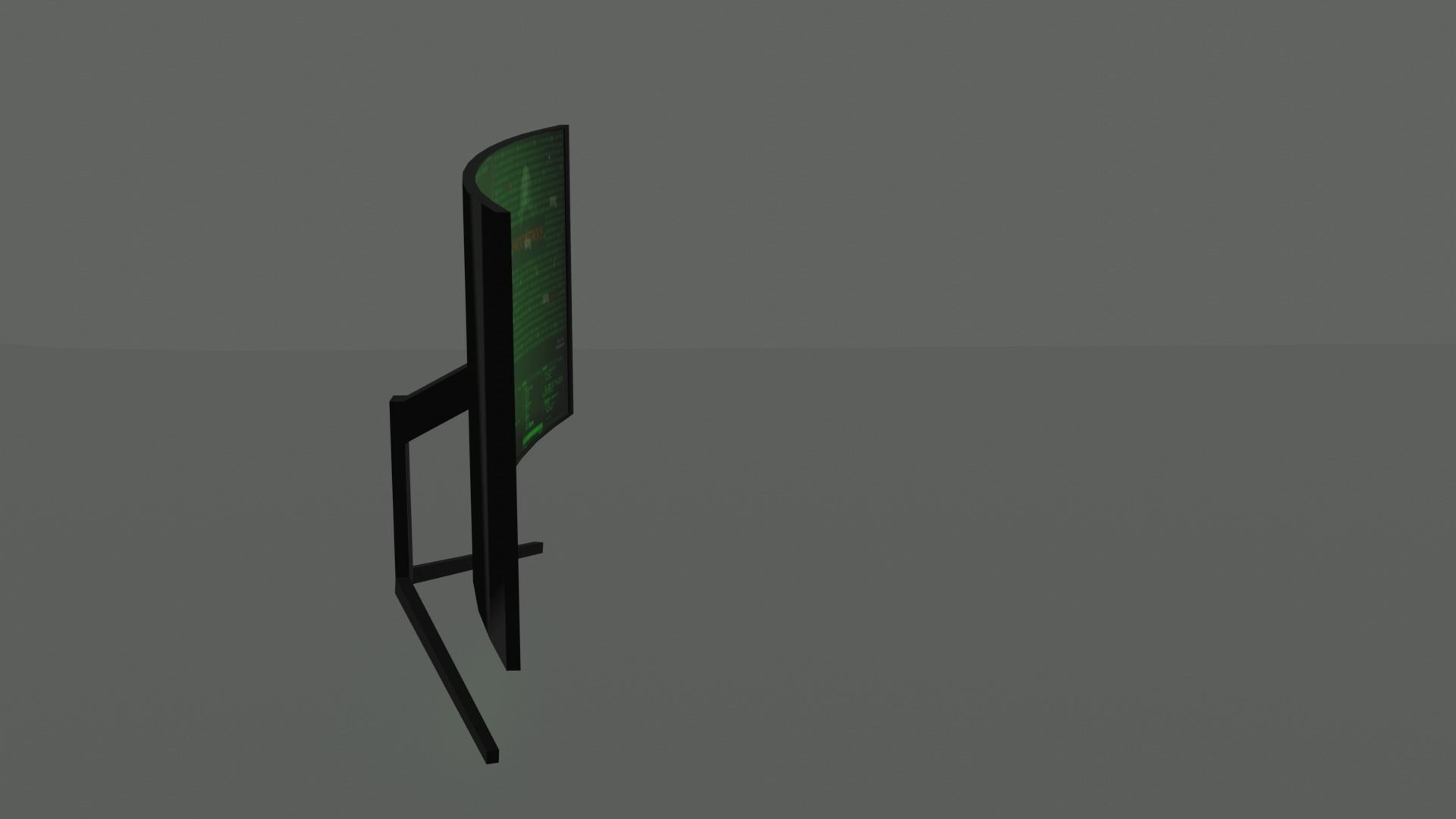 Hacking Computer - Curved Screen Free low-poly 3D model_3