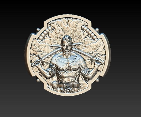 Ring ukrainian warrior cossack trident  3D print model_9