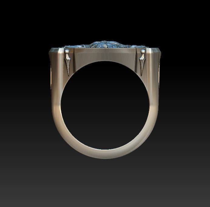 Ring ukrainian warrior cossack trident  3D print model_10