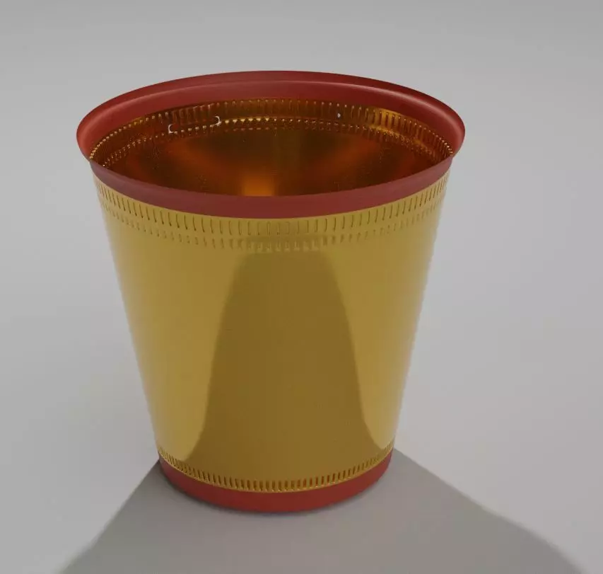 golden cup with red endings Free 3D model_0
