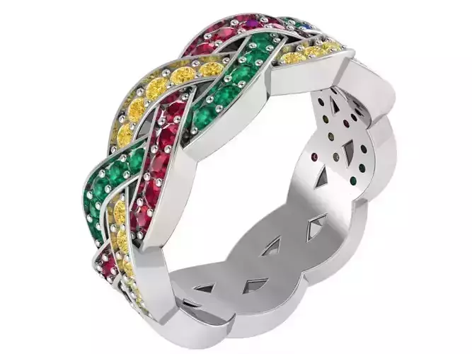  Texture Colored Brilliant Ring 1739 3D print model