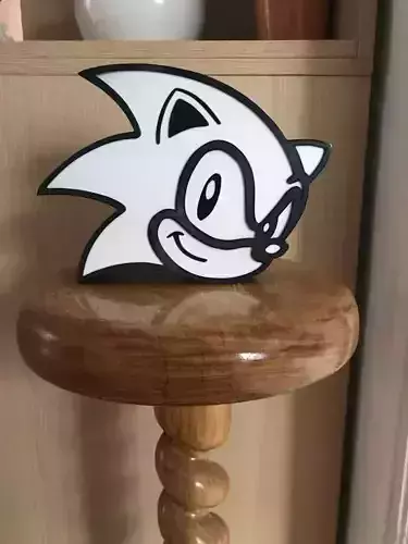 Sonic 3D LED LAMP  Black  White  3D print model