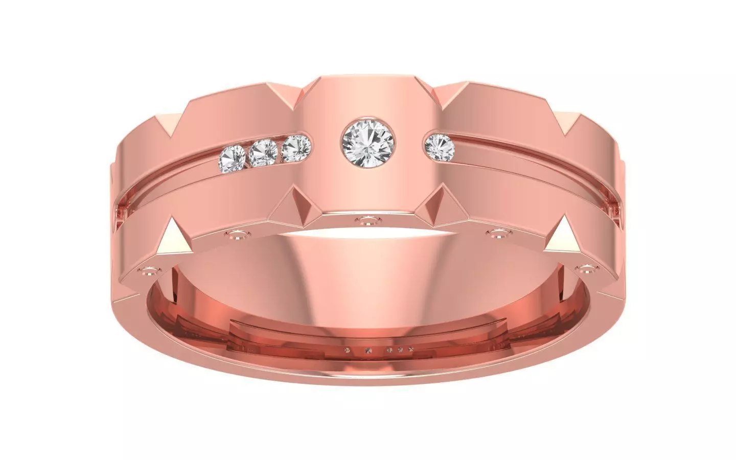 Solitaire Wedding Engagement Men Band Ring 3D print model