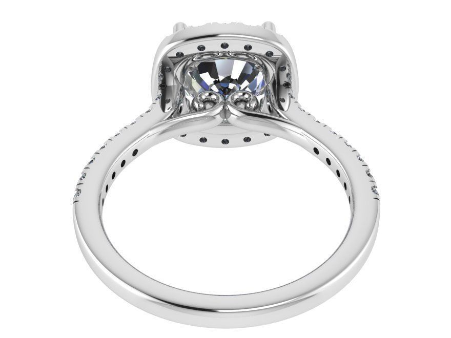 Oval Diamond Ring with Brilliant Stones 1740 3D print model 3D print model_3