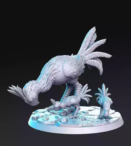 Chocobo Mother Final Fantasy 32mm Pre-supported