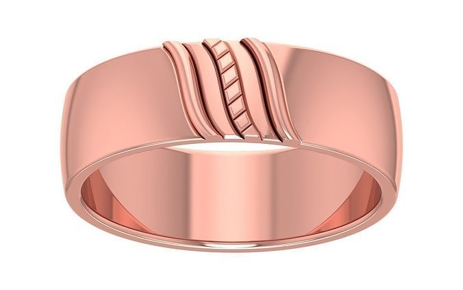Solitaire Wedding Engagement Men Band Ring 3D print model