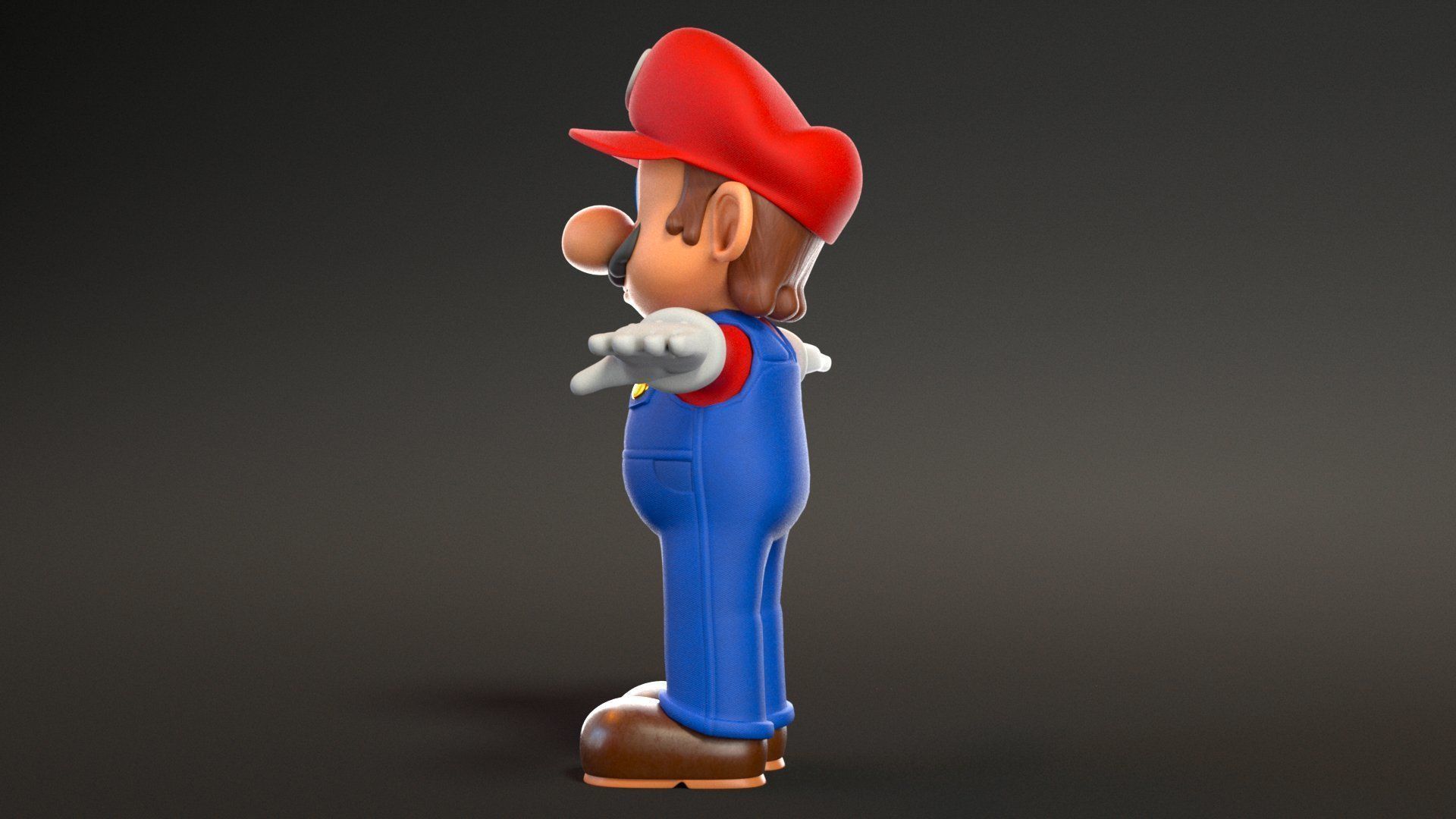 Mario Luigi And Yoshi From Game Low-poly 3D model_6