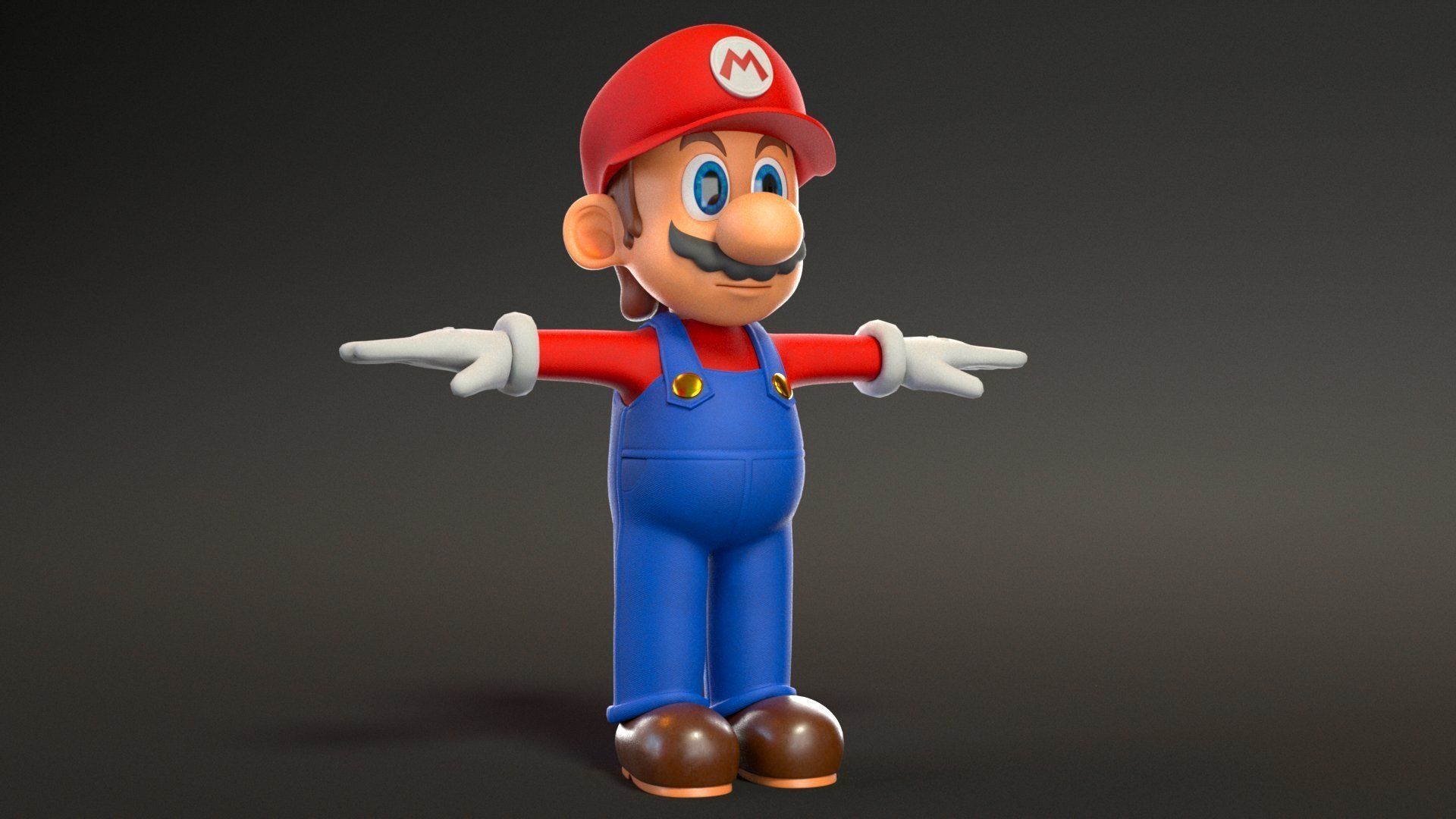 Mario Luigi And Yoshi From Game Low-poly 3D model_3