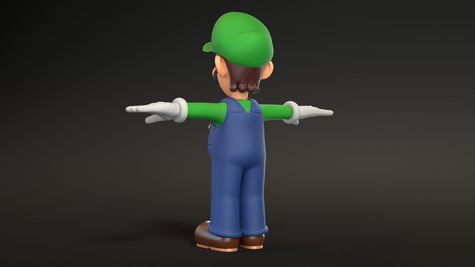 Mario Luigi And Yoshi From Game Low-poly 3D model_20