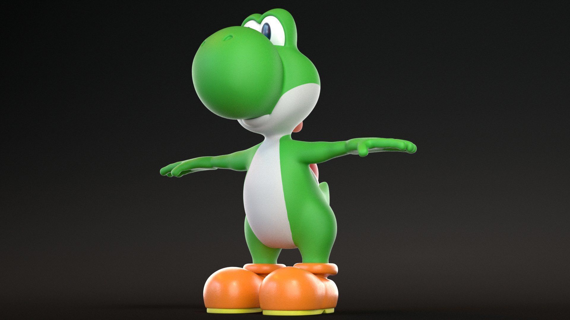 Mario Luigi And Yoshi From Game Low-poly 3D model_33