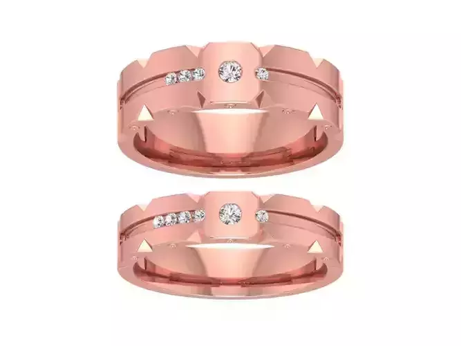 Solitaire Wedding Engagement Couple Band Ring