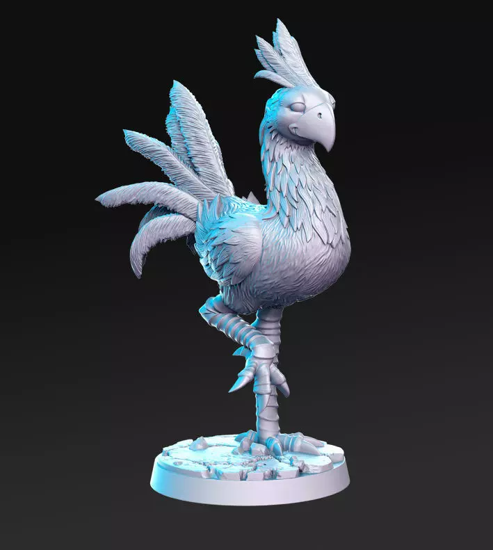Chocobo Raising Leg Final Fantasy 32mm Pre-supported 3D print model_0