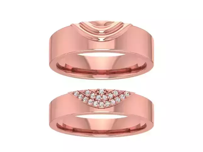 Solitaire Wedding Engagement Couple Band Ring