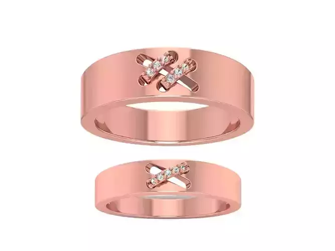 Solitaire Wedding Engagement Couple Band Ring