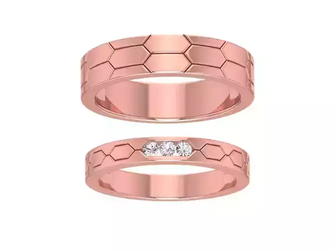 Solitaire Wedding Engagement Couple Band Ring