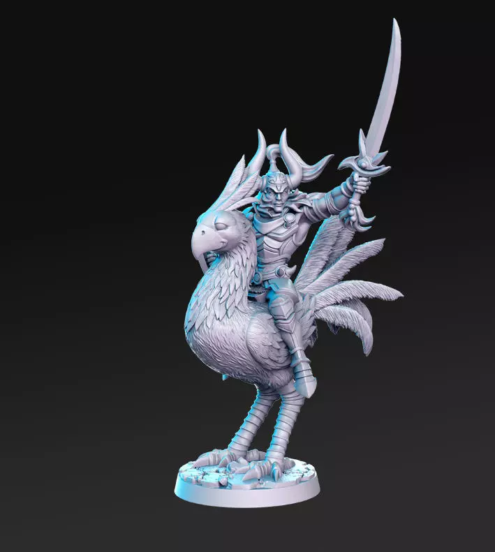 Warrior of Light Chocobo Final Fantasy 32mm 3D print model_0