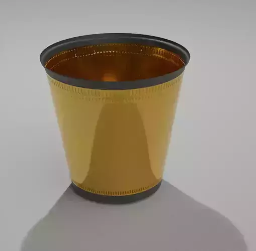 cup with golden side and gray endings