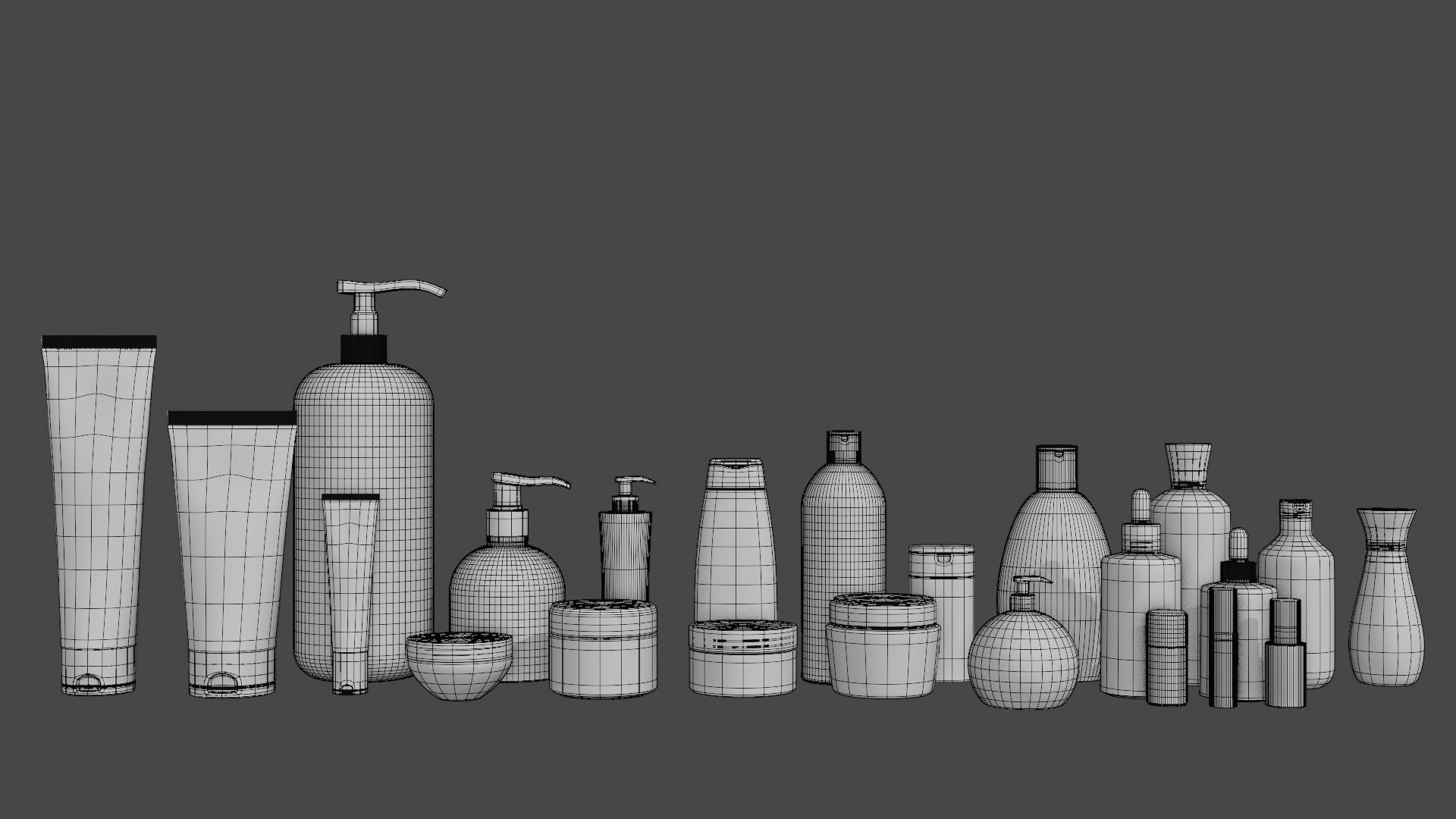 High Quality Cosmetics Bathroom Accessories 3D Model Set  3D model_6