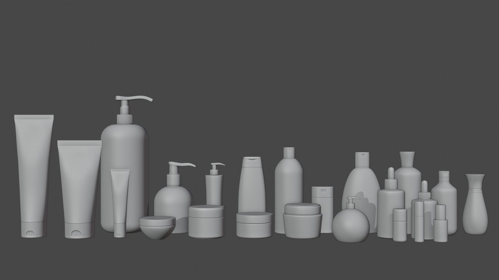 High Quality Cosmetics Bathroom Accessories 3D Model Set  3D model_1