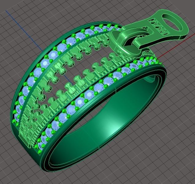 001 Ring Zipper 3D print model_4