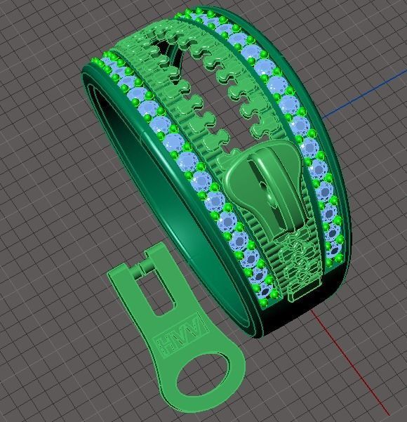 001 Ring Zipper 3D print model_5