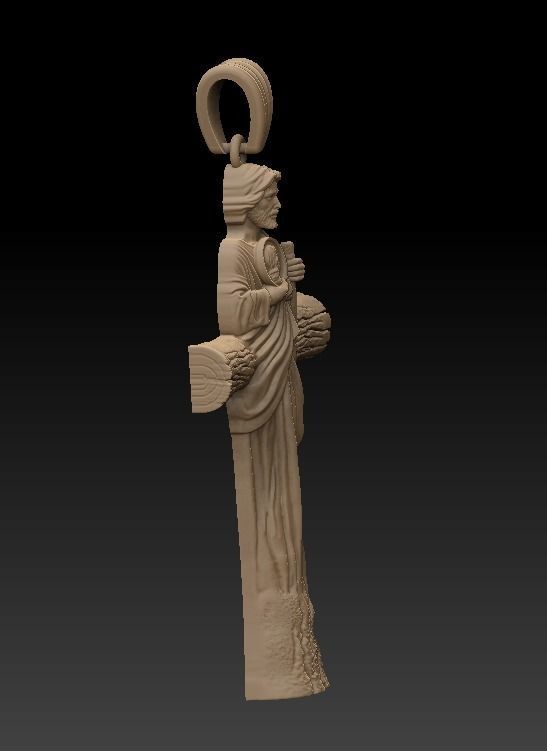 San Juda Cross Pendant 3D model_6