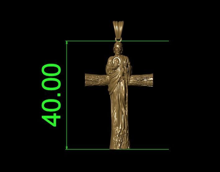 San Juda Cross Pendant 3D model_8
