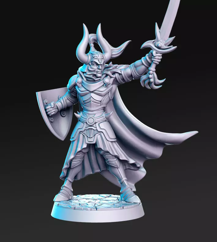 Warrior of Light Final Fantasy 32mm Pre-supported 3D print model_0