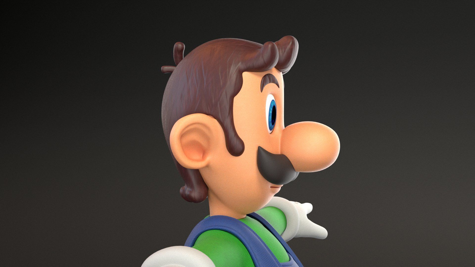 Yoshi And Luigi From Super Mario Low-poly 3D model_10