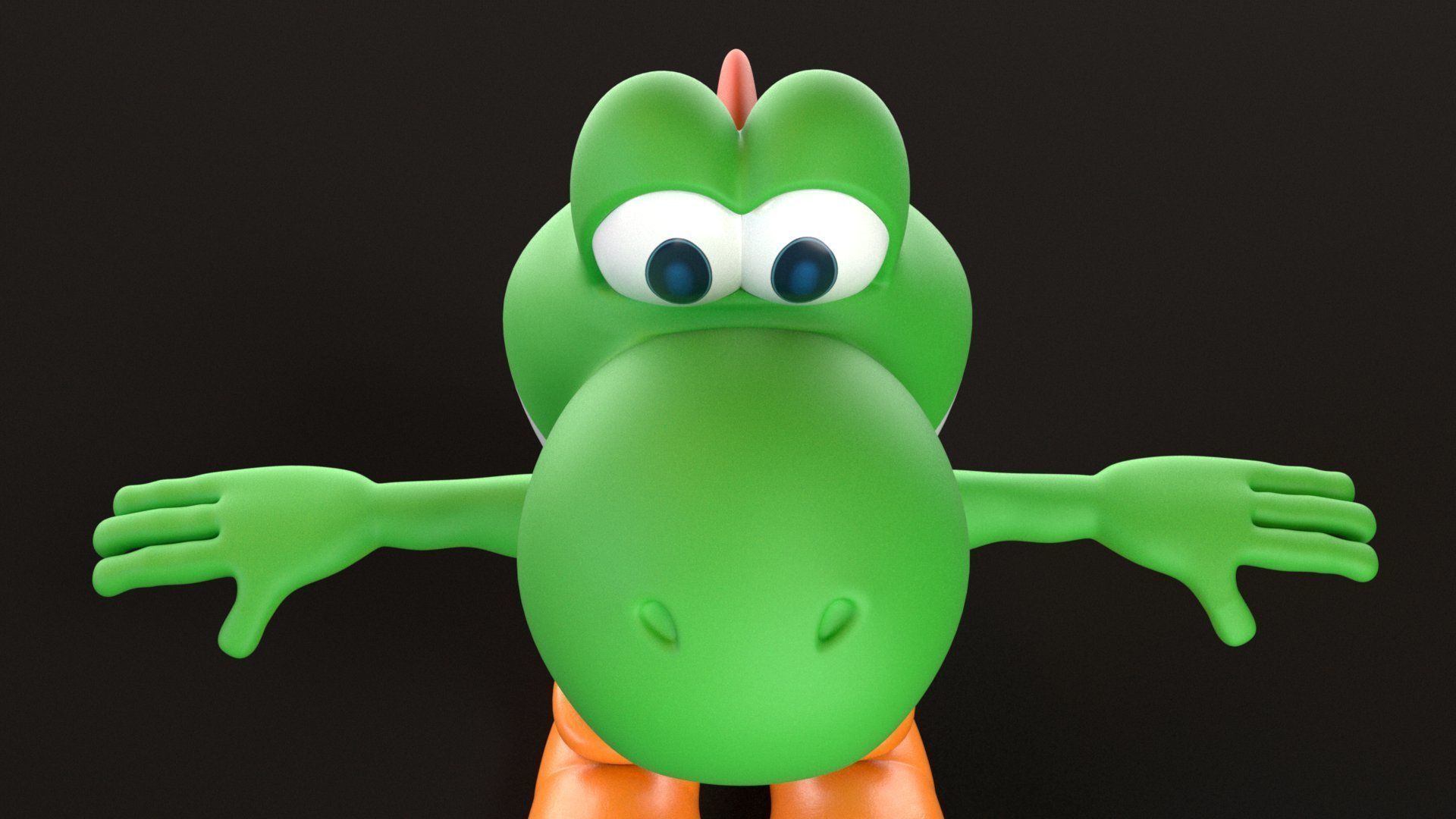 Yoshi And Luigi From Super Mario Low-poly 3D model_22