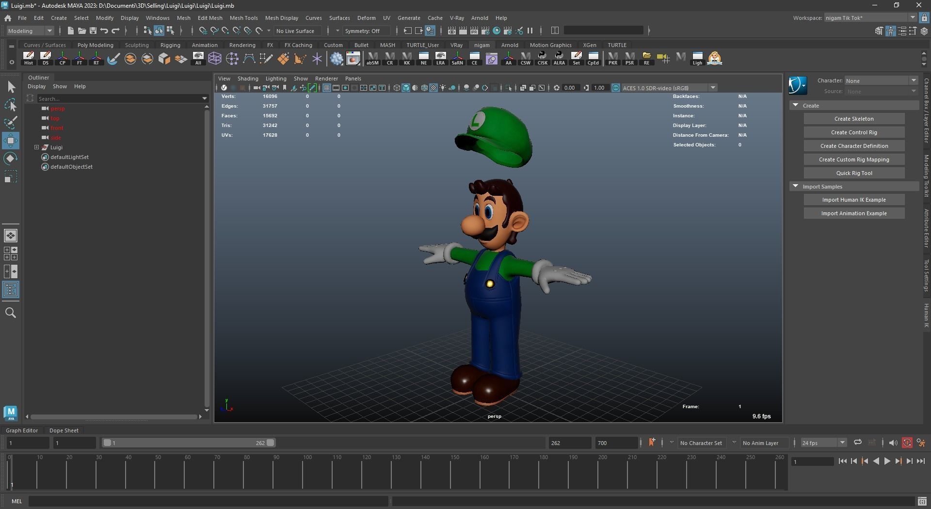 Yoshi And Luigi From Super Mario Low-poly 3D model_16