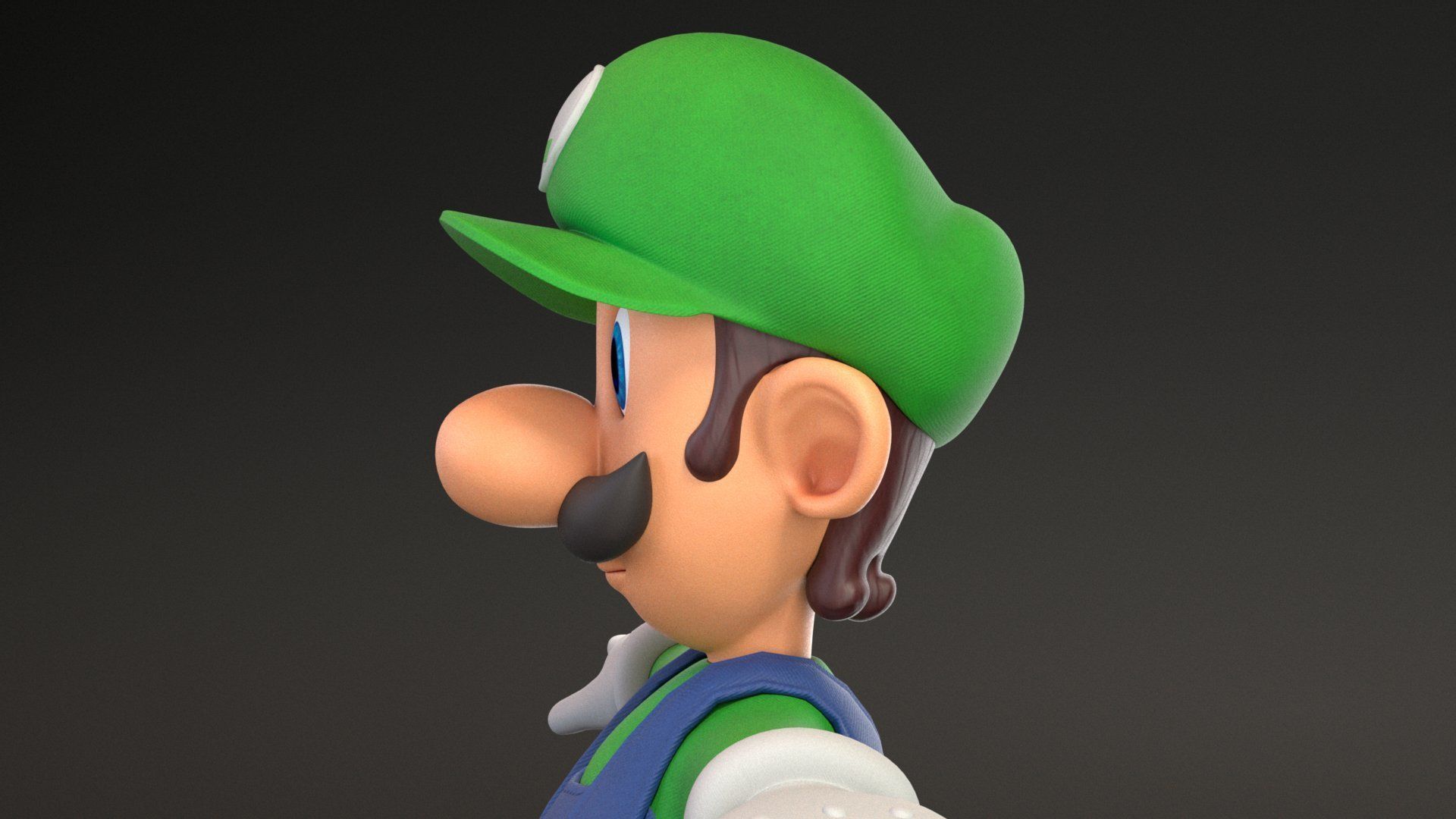 Yoshi And Luigi From Super Mario Low-poly 3D model_9