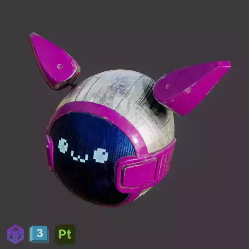 Little Companion Robot For Games Low-poly 3D model