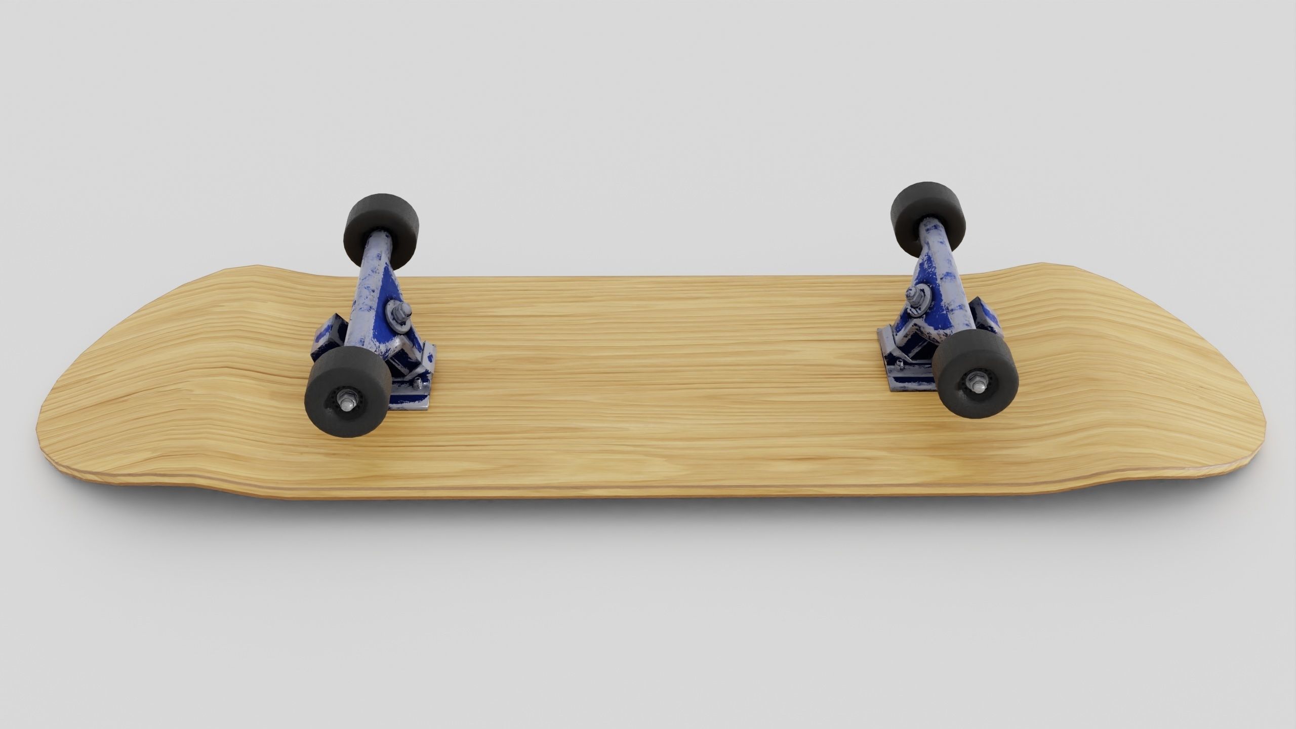 Skateboard wooden with wheels 3D model_2