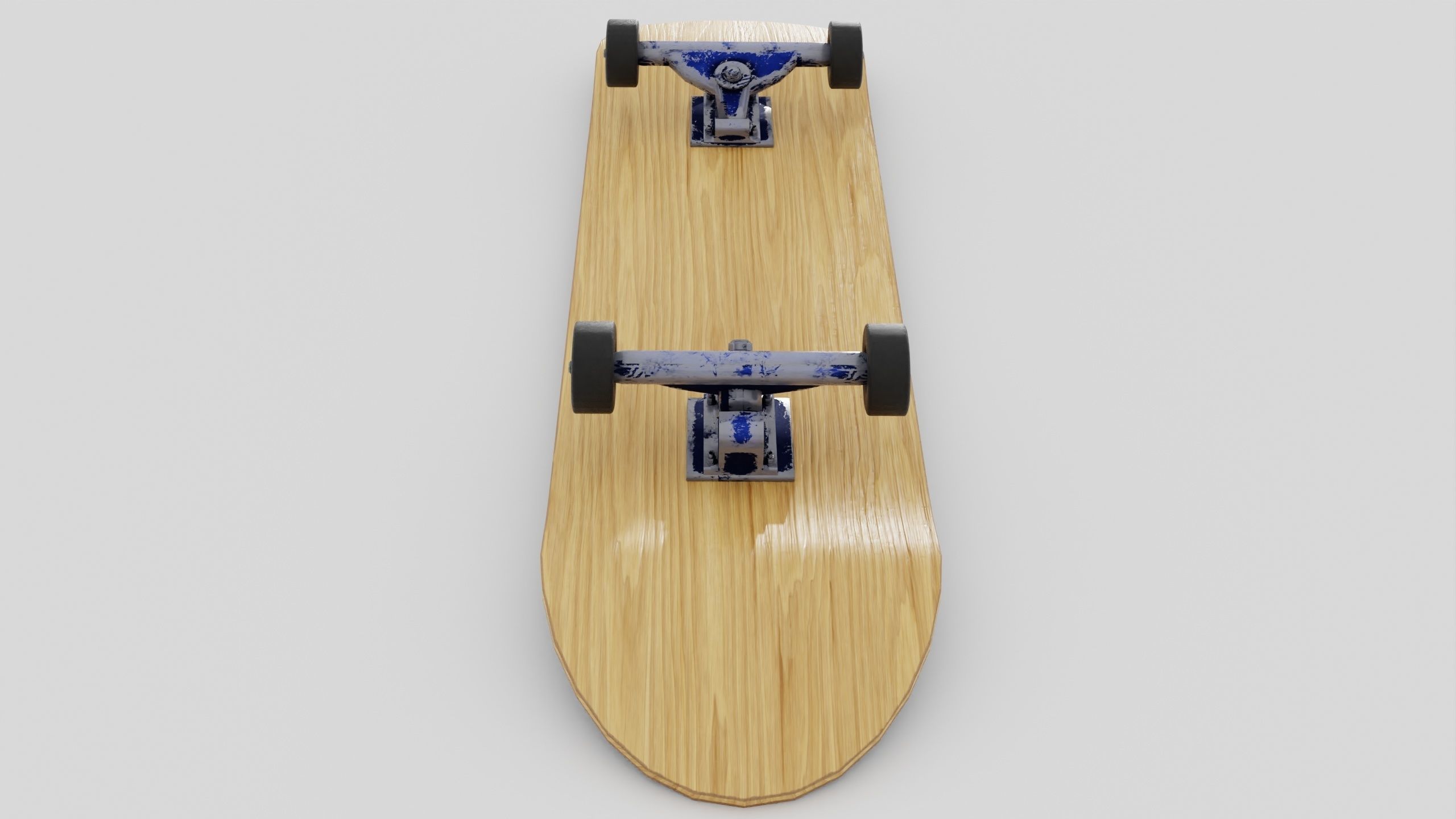 Skateboard wooden with wheels 3D model_8
